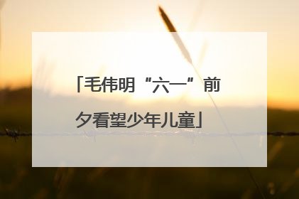 毛伟明“六一”前夕看望少年儿童