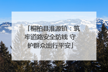 桐柏县淮源镇：筑牢道路安全防线 守护群众出行平安