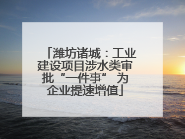 潍坊诸城：工业建设项目涉水类审批“一件事” 为企业提速增值