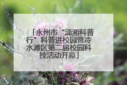 永州市“潇湘科普行”科普进校园暨冷水滩区第二届校园科技活动开幕