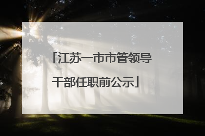 江苏一市市管领导干部任职前公示