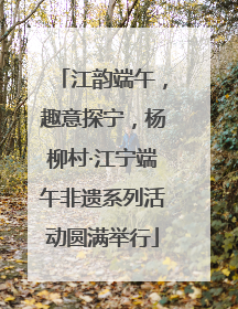 江韵端午，趣意探宁，杨柳村·江宁端午非遗系列活动圆满举行