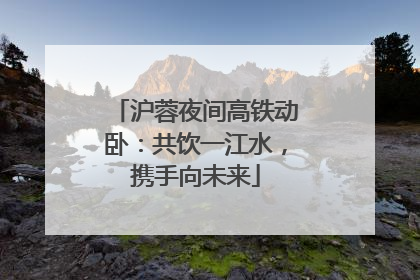 沪蓉夜间高铁动卧：共饮一江水，携手向未来