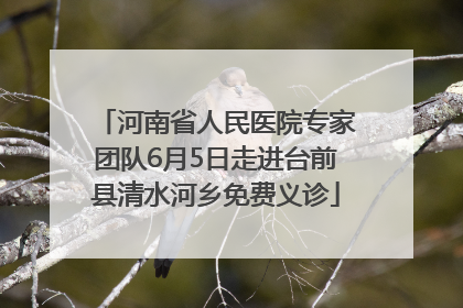 河南省人民医院专家团队6月5日走进台前县清水河乡免费义诊