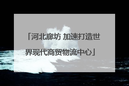 河北廊坊 加速打造世界现代商贸物流中心