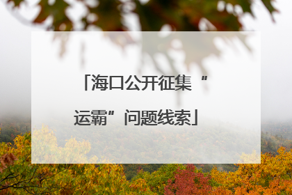 海口公开征集“运霸”问题线索
