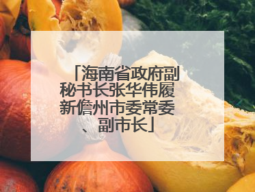 海南省政府副秘书长张华伟履新儋州市委常委、副市长