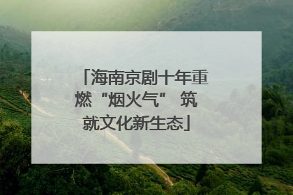 海南京剧十年重燃“烟火气” 筑就文化新生态