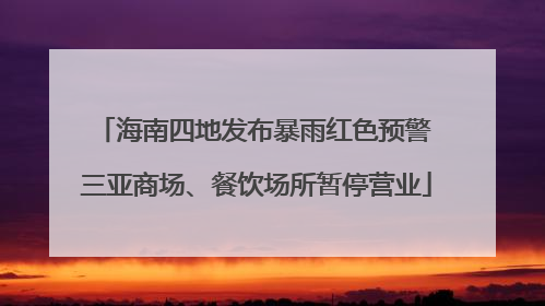 海南四地发布暴雨红色预警 三亚商场、餐饮场所暂停营业