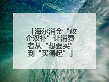 海尔消金“政企双补”让消费者从“想要买”到“买得起”
