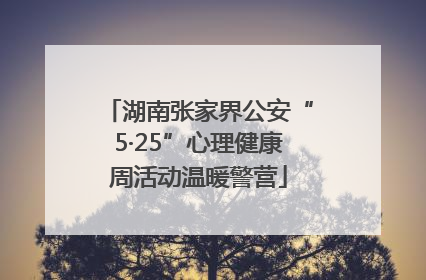 湖南张家界公安“5·25”心理健康周活动温暖警营