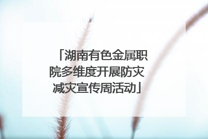 湖南有色金属职院多维度开展防灾减灾宣传周活动