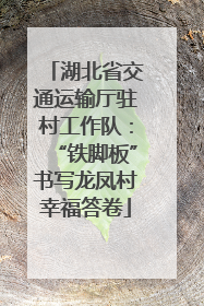 湖北省交通运输厅驻村工作队：“铁脚板”书写龙凤村幸福答卷