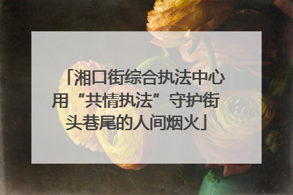 湘口街综合执法中心用“共情执法”守护街头巷尾的人间烟火