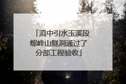 滇中引水玉溪段螺峰山隧洞通过了分部工程验收