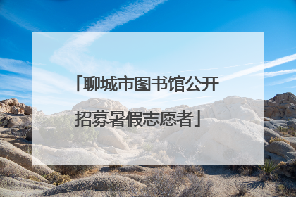聊城市图书馆公开招募暑假志愿者