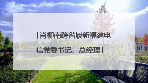 肖柳南跨省履新福建电信党委书记、总经理
