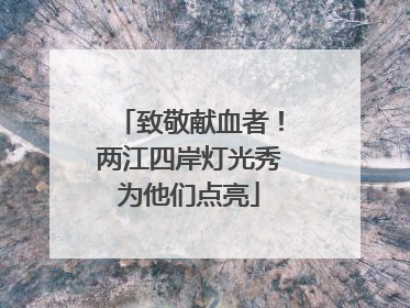致敬献血者！两江四岸灯光秀为他们点亮