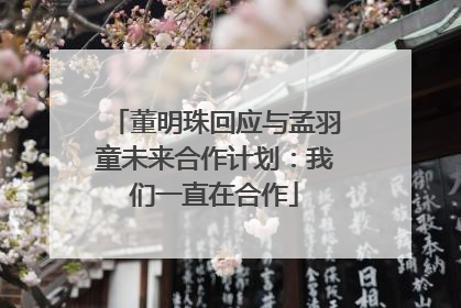 董明珠回应与孟羽童未来合作计划：我们一直在合作