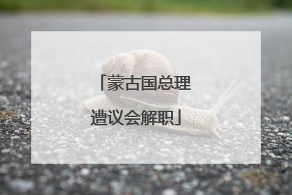 蒙古国总理遭议会解职
