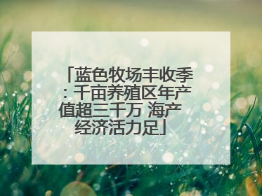 蓝色牧场丰收季：千亩养殖区年产值超三千万 海产经济活力足