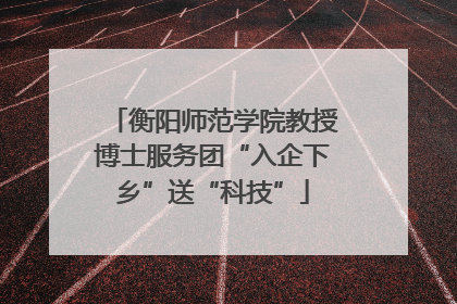 衡阳师范学院教授博士服务团“入企下乡”送“科技”