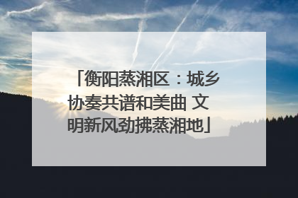 衡阳蒸湘区：城乡协奏共谱和美曲 文明新风劲拂蒸湘地