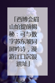 西博会眉山馆提前揭秘：可与数字苏东坡同屏吟诗，漫游江口沉银遗址