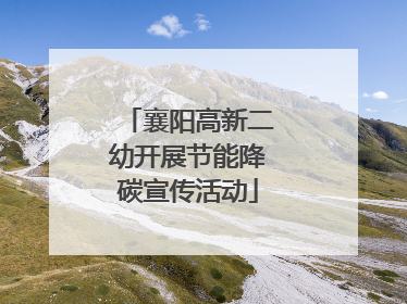 襄阳高新二幼开展节能降碳宣传活动