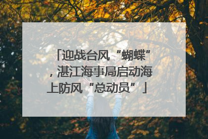 迎战台风“蝴蝶”，湛江海事局启动海上防风“总动员”