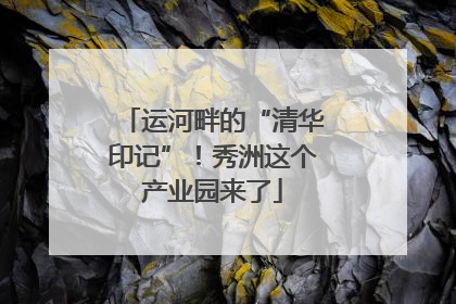 运河畔的“清华印记”！秀洲这个产业园来了