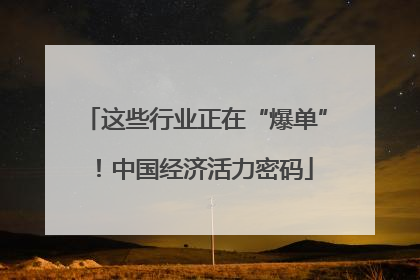 这些行业正在“爆单”！中国经济活力密码