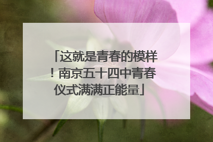 这就是青春的模样！南京五十四中青春仪式满满正能量