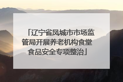 辽宁省凤城市市场监管局开展养老机构食堂食品安全专项整治