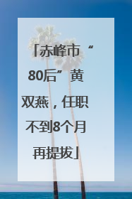 赤峰市“80后”黄双燕，任职不到8个月再提拔