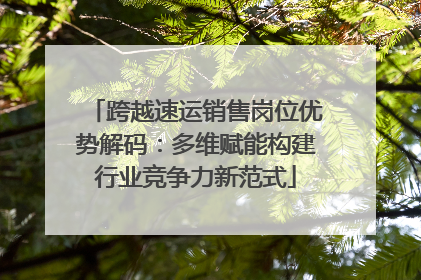 跨越速运销售岗位优势解码：多维赋能构建行业竞争力新范式