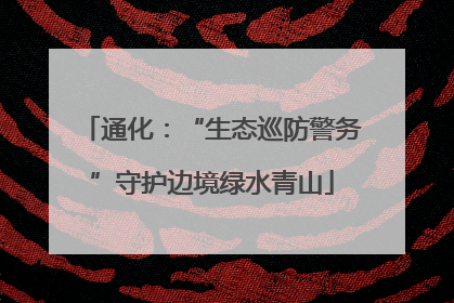 通化：“生态巡防警务”守护边境绿水青山