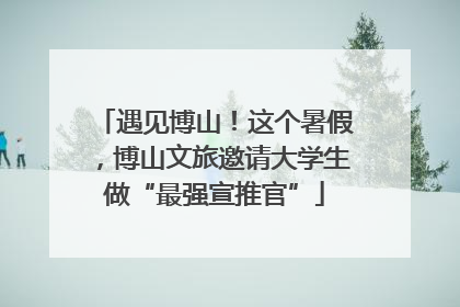 遇见博山！这个暑假，博山文旅邀请大学生做“最强宣推官”
