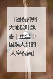 遥祝神州大地粽叶飘香｜重温中国航天员的太空祝福