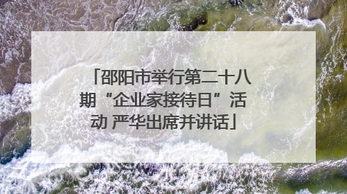 邵阳市举行第二十八期“企业家接待日”活动 严华出席并讲话