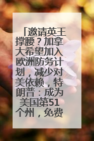 邀请英王撑腰？加拿大希望加入欧洲防务计划，减少对美依赖，特朗普：成为美国第51个州，免费用“金穹”