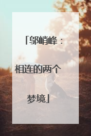 邬峭峰：相连的两个梦境