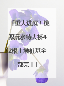 重大进展！桃源沅水特大桥42根主墩桩基全部完工