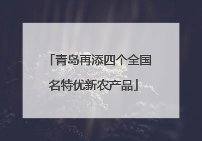 青岛再添四个全国名特优新农产品