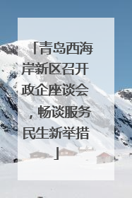 青岛西海岸新区召开政企座谈会，畅谈服务民生新举措