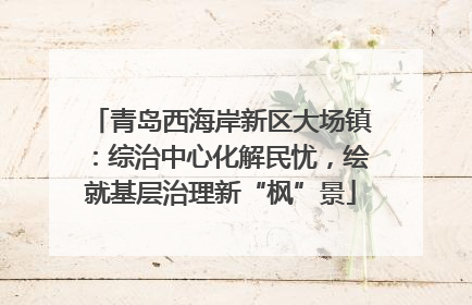 青岛西海岸新区大场镇：综治中心化解民忧，绘就基层治理新“枫”景