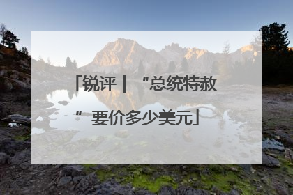 锐评｜“总统特赦”要价多少美元