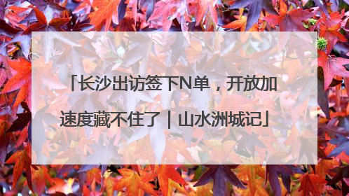 长沙出访签下N单，开放加速度藏不住了｜山水洲城记
