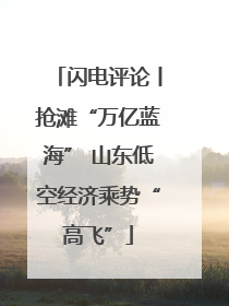 闪电评论丨抢滩“万亿蓝海” 山东低空经济乘势“高飞”