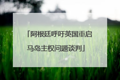 阿根廷呼吁英国重启马岛主权问题谈判